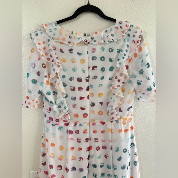 Monique Lhuillier White Dress with Colorful Patterns - Picture 5 of 6